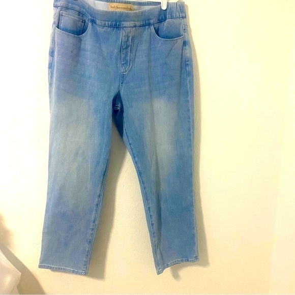 Soft Surroundings Women’s Supremely Soft Pull-On Jean Flat Elastic Waist Large - Picture 1 of 7